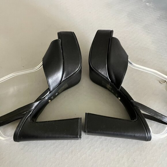 Raye Revolve Black Dot Platform Tie Up Wrap Block Heels - Picture 10 of 14